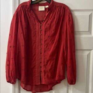 Anthropology Maeve Deep Orange Women's Top